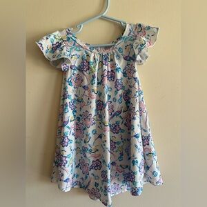 Dot Dot Smile Floral Kids Dress - Pink and Blue